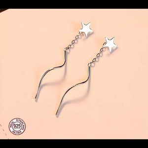 🛍New925 Sterling Silver Star Stud Dangle Earrings